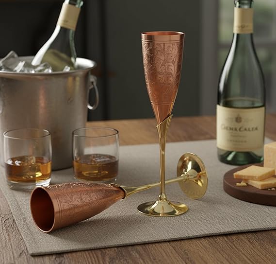 Set of 2 Copper wine glass