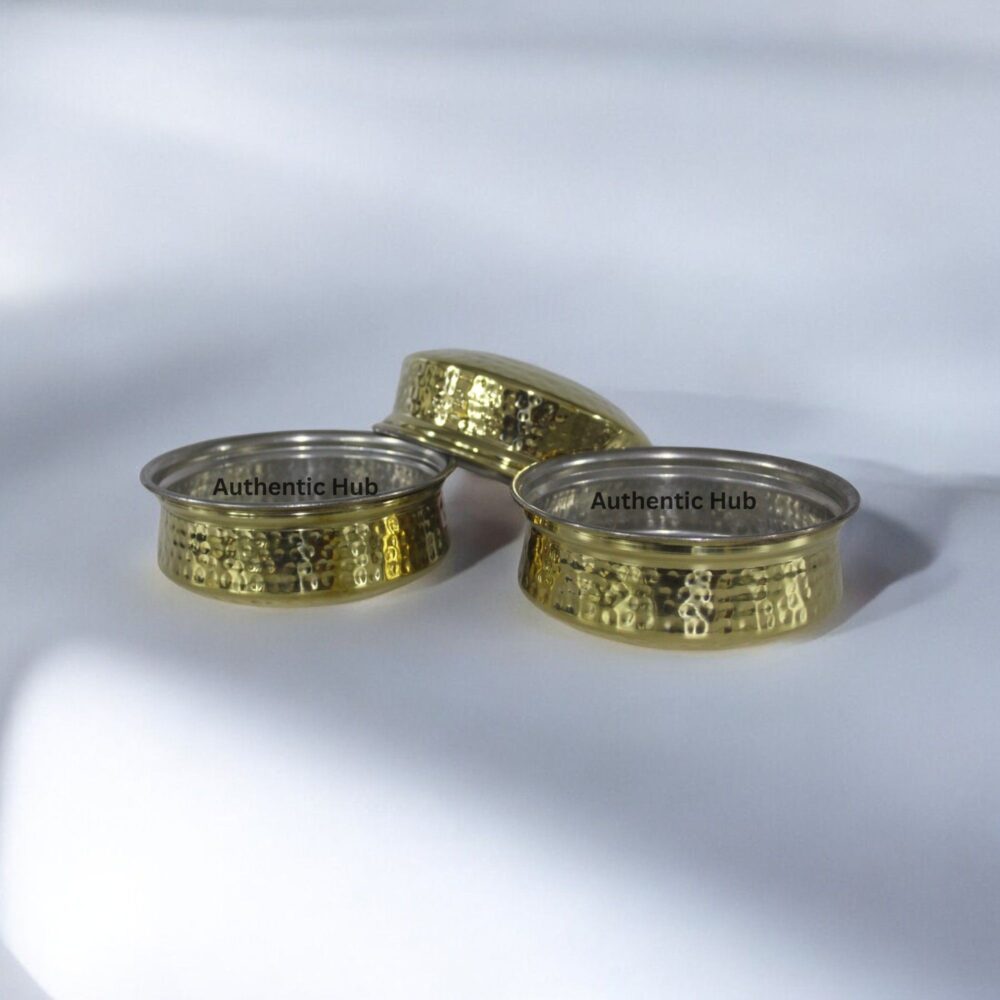 Handcrafted Brass Serving Bowl- set of 3 - Image 3