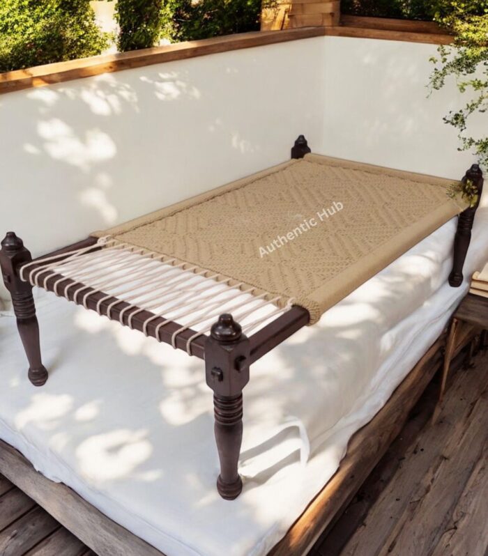 Jute Charpai Khatiya:Handmade Daybed,Garden Bench-An Emblem of Indian Furniture,Rope Bed- Authentichub