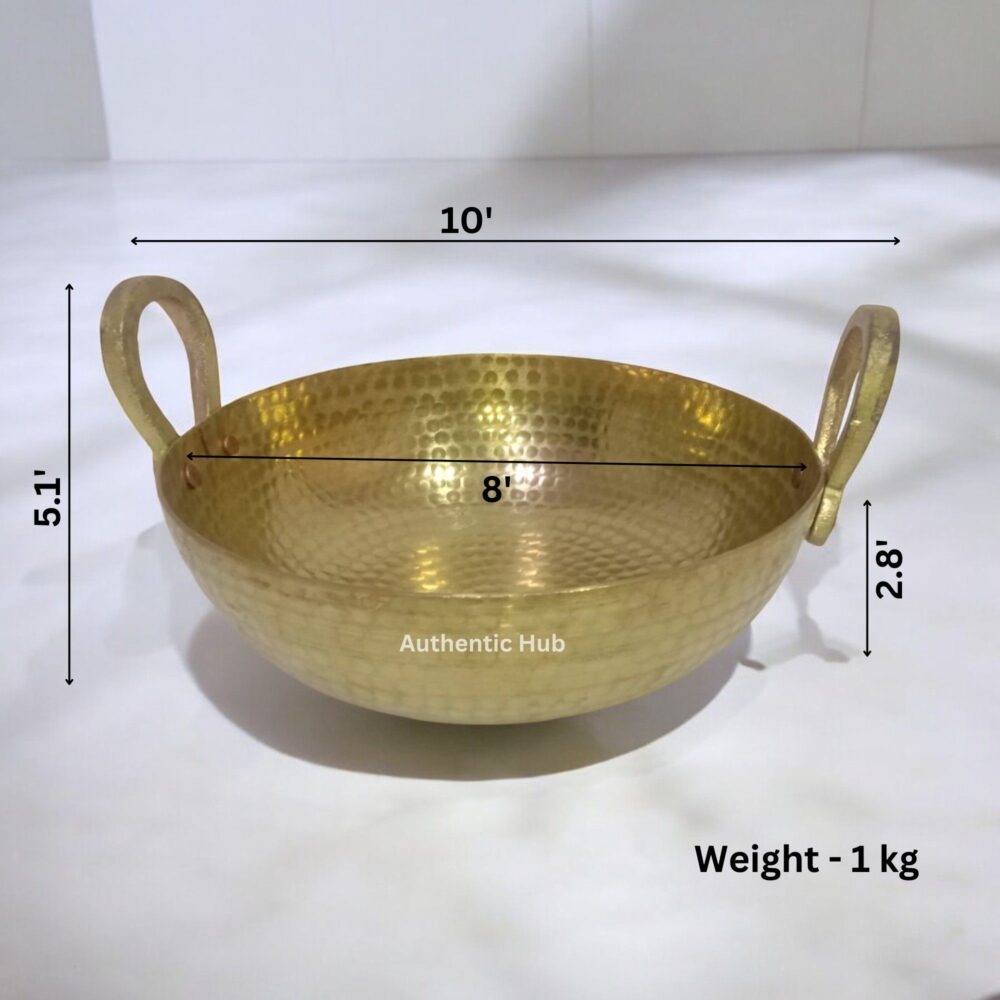 Indian Handcrafted Cooking Pot Of Pure Brass- Small - Image 4