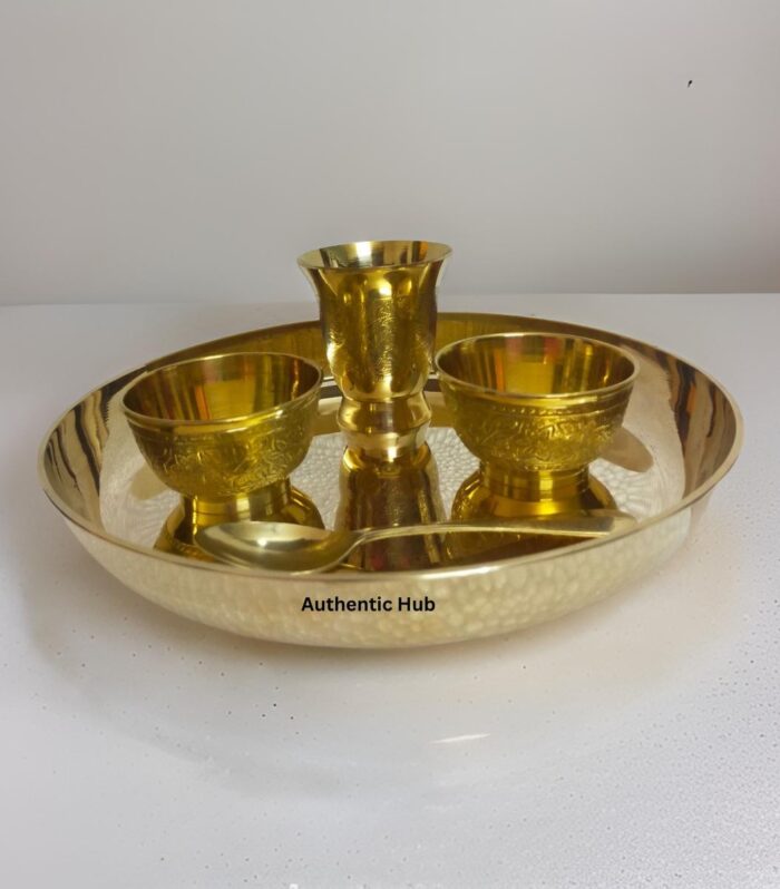Bronze Engraved Flower Design Dinner Set- 5 pcs