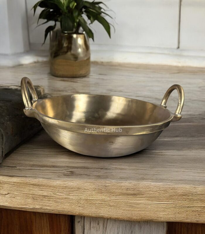 Handcrafted 10-Inch Bronze Kadai, Cooking Pot  from Indi Authentic Hub
