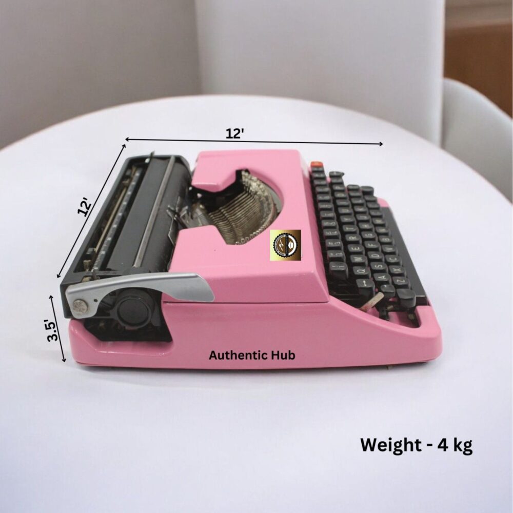 Portable Manual Typewriter – Pink Brother Deluxe 220, Vintage Working Typemachine, Retro Gift | AUTHENTIC HUB - Image 3