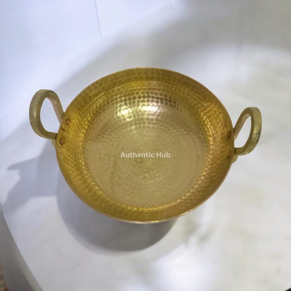Indian Handcrafted Cooking Pot Of Pure Brass- Small