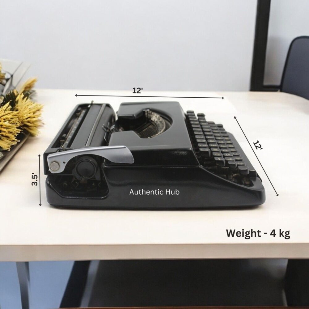 Vintage Manual Typewriter Black Deluxe 220 – Real Working Typewriter, Retro Gift- Indi Authentic hub - Image 4