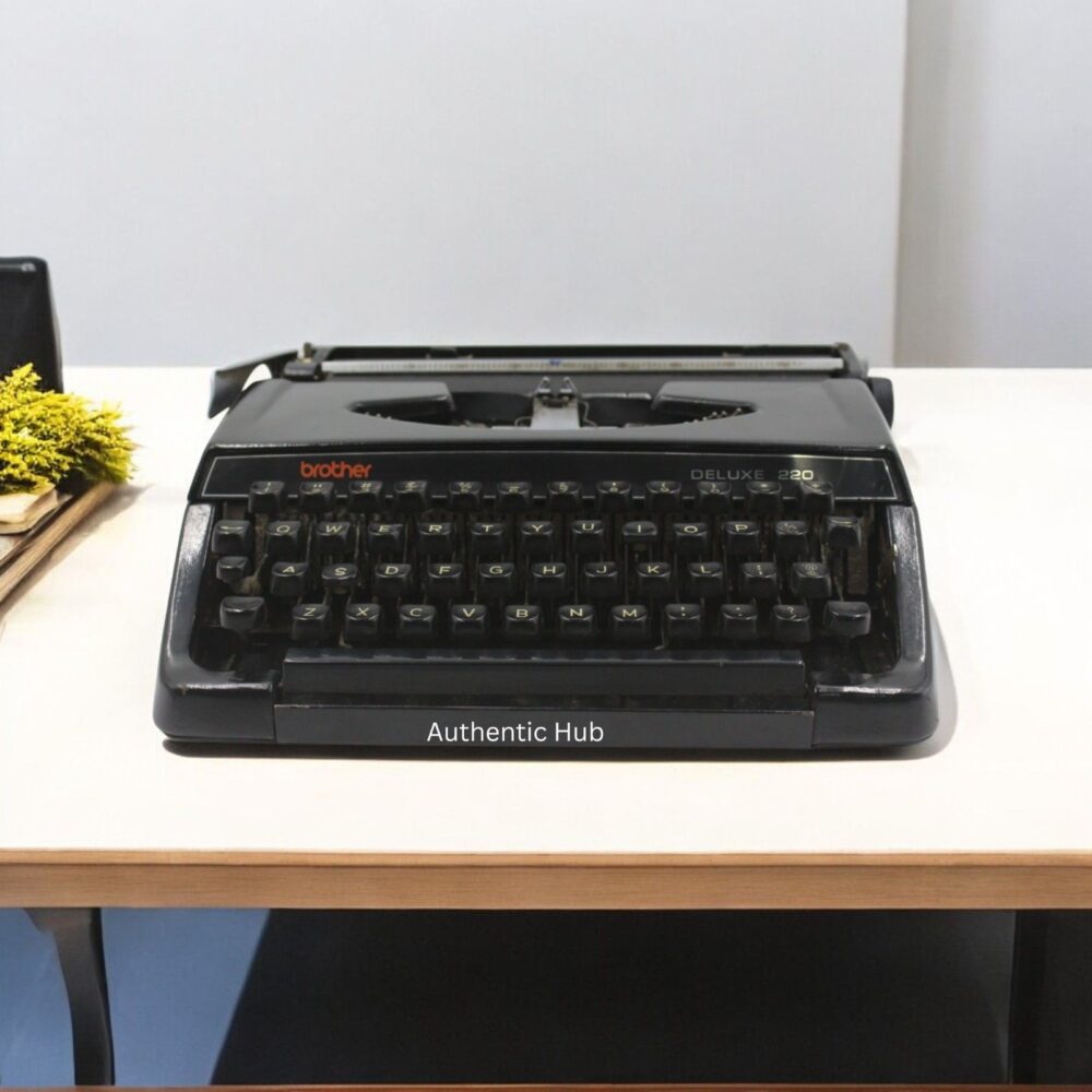 Vintage Manual Typewriter Black Deluxe 220 – Real Working Typewriter, Retro Gift- Indi Authentic hub - Image 3