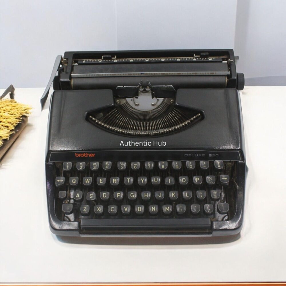 Vintage Manual Typewriter Black Deluxe 220 – Real Working Typewriter, Retro Gift- Indi Authentic hub