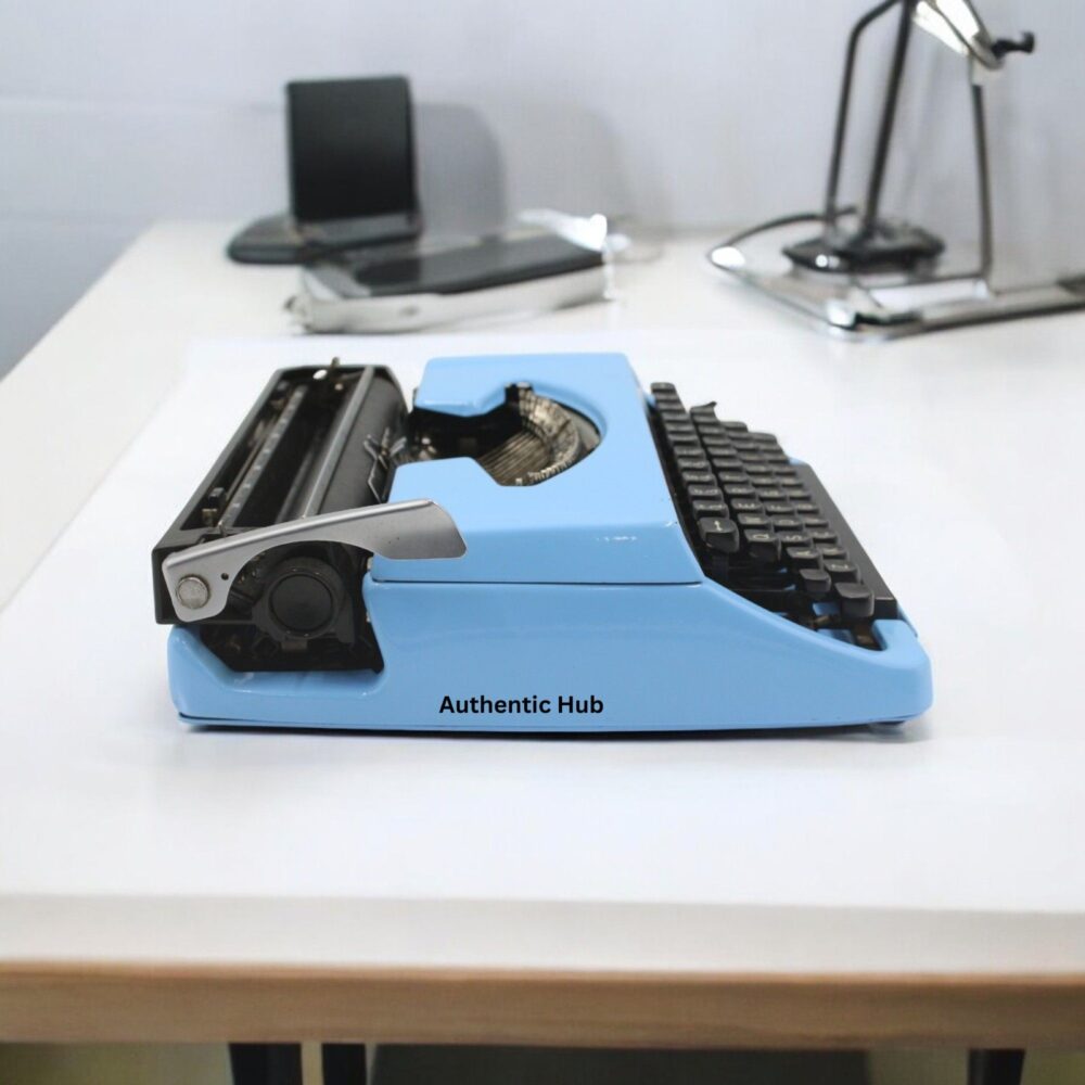 Manual Typewriter – Blue Brother Deluxe 220, Vintage Portable Working Typemachine, Retro Gift | AUTHENTIC HUB - Image 2