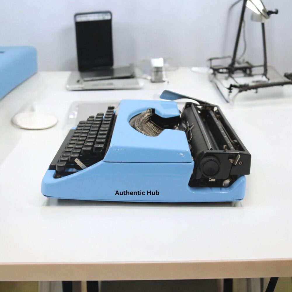 Manual Typewriter – Blue Brother Deluxe 220, Vintage Portable Working Typemachine, Retro Gift | AUTHENTIC HUB - Image 3