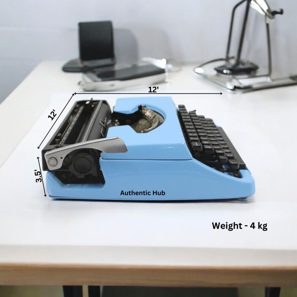 Manual Typewriter – Blue Brother Deluxe 220, Vintage Portable Working Typemachine, Retro Gift | AUTHENTIC HUB - Image 4