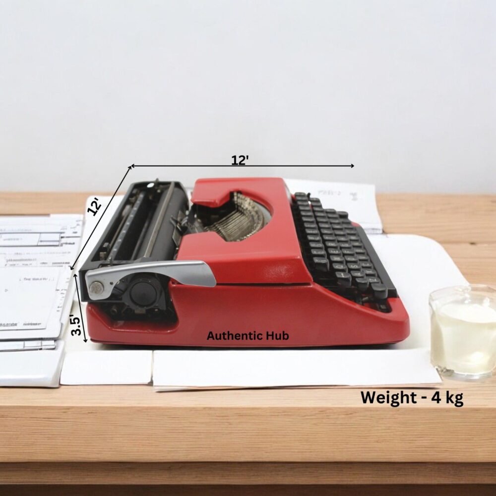 Portable Manual Typewriter – Red Brother Deluxe 220, Vintage Working Typemachine, Retro Gift | AUTHENTIC HUB - Image 4