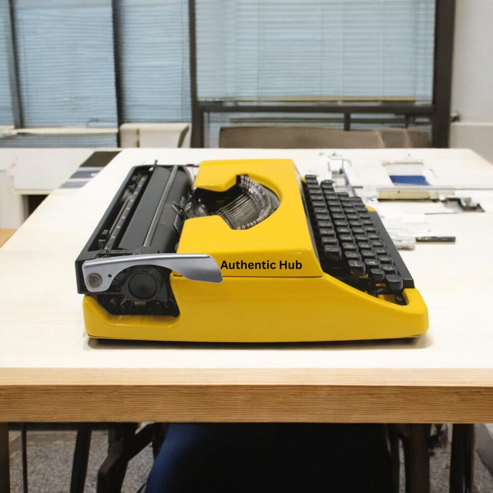 Portable Manual Typewriter – Yellow Brother Deluxe 220, Vintage Working Typemachine, Retro Gift | AUTHENTIC HUB - Image 3