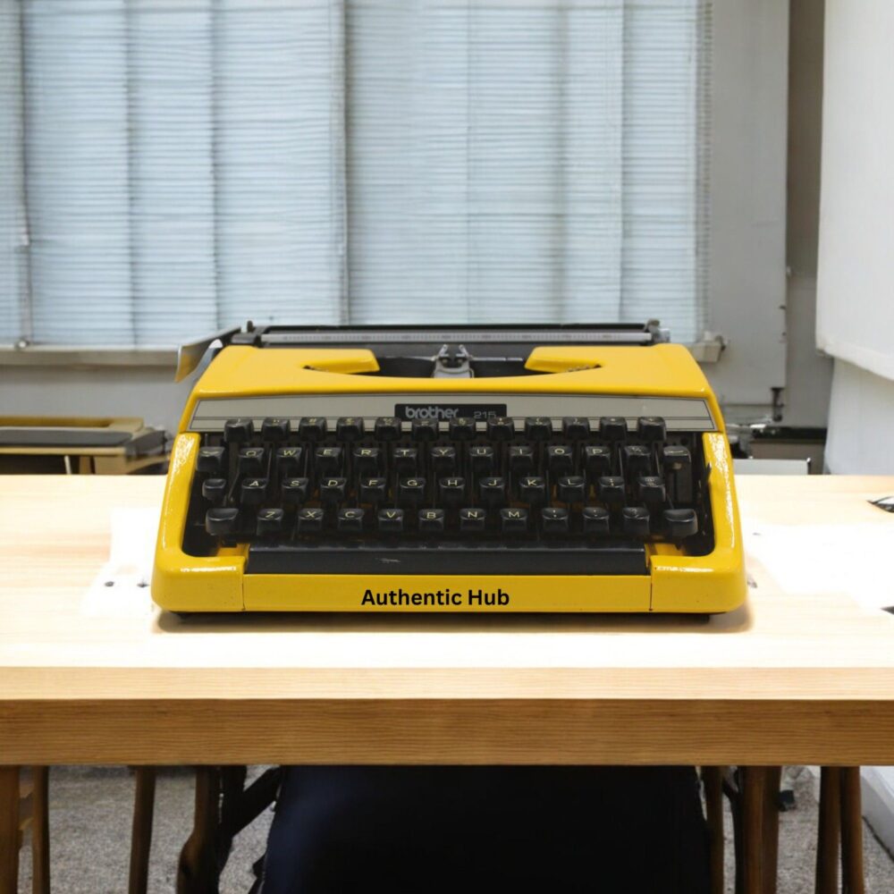 Portable Manual Typewriter – Yellow Brother Deluxe 220, Vintage Working Typemachine, Retro Gift | AUTHENTIC HUB - Image 2