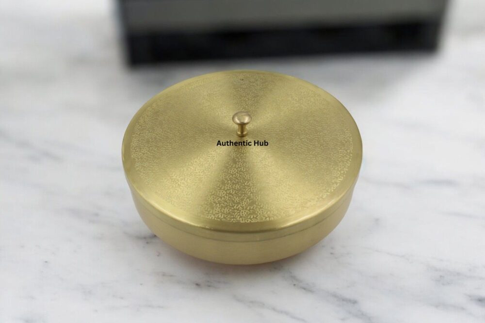 Handcrafted Pure Brass Spice Box- 8 Inch - Image 2