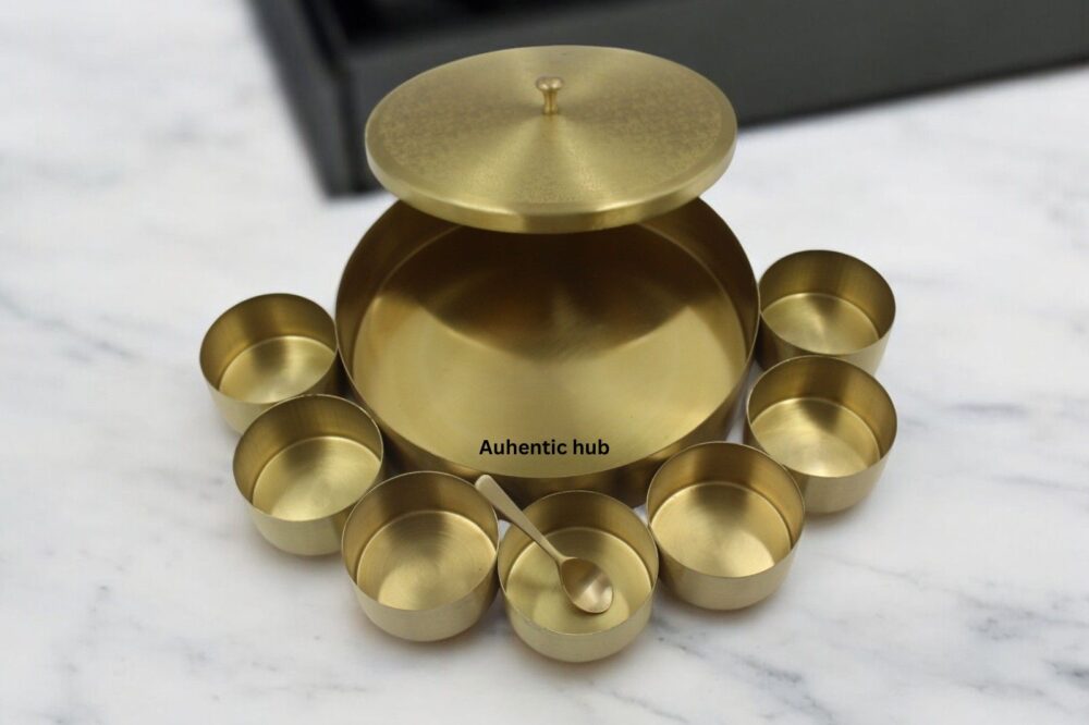 Handcrafted Pure Brass Spice Box- 8 Inch