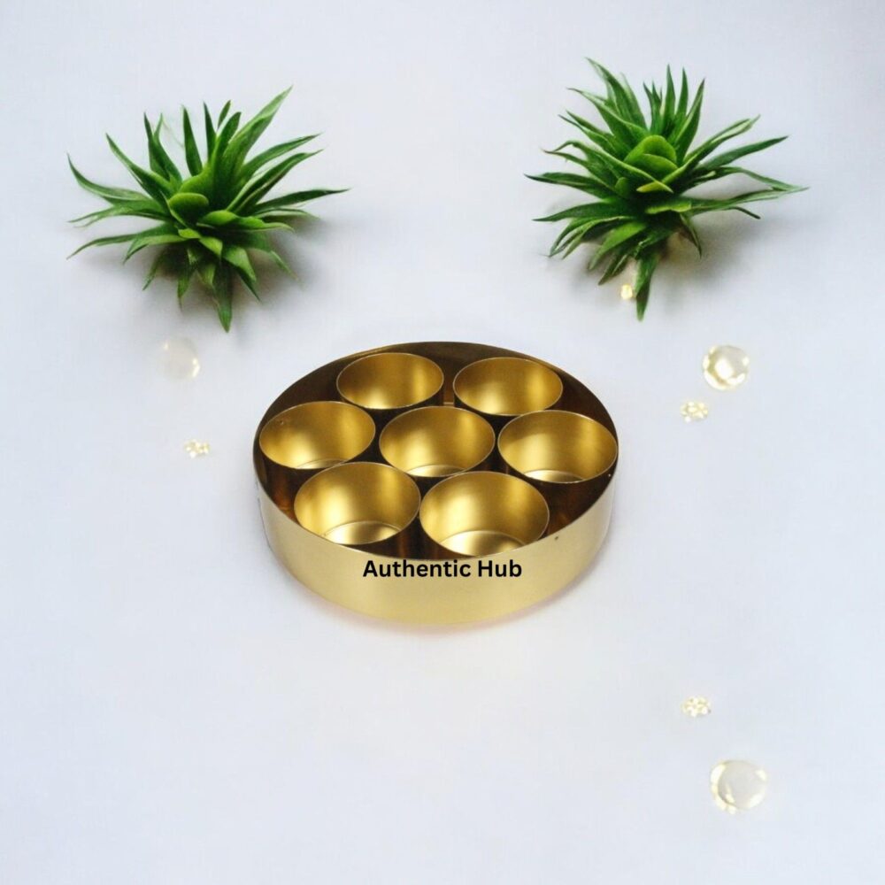 Indian Brass Jali Spice box- 8 Inch - Image 4