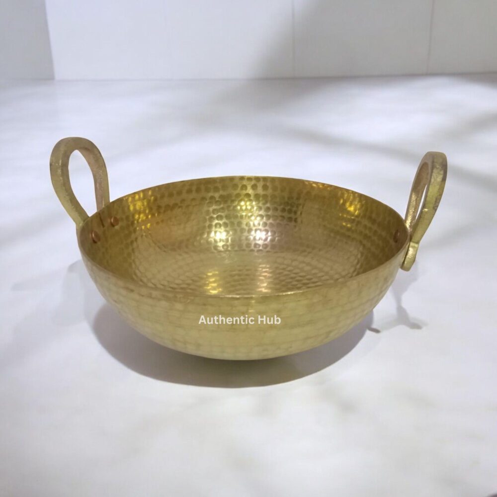 Indian Handcrafted Cooking Pot Of Pure Brass- Small - Image 2