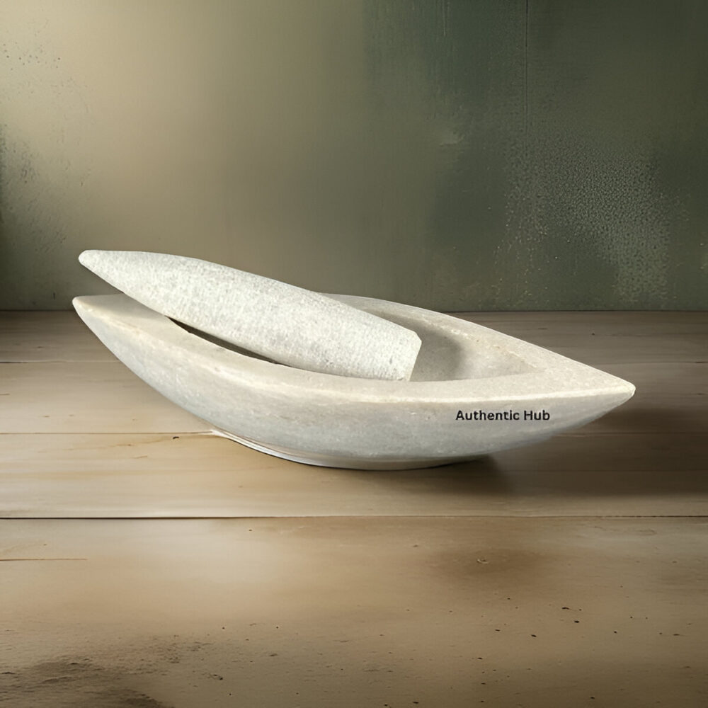 Large white stone grinder - Image 3