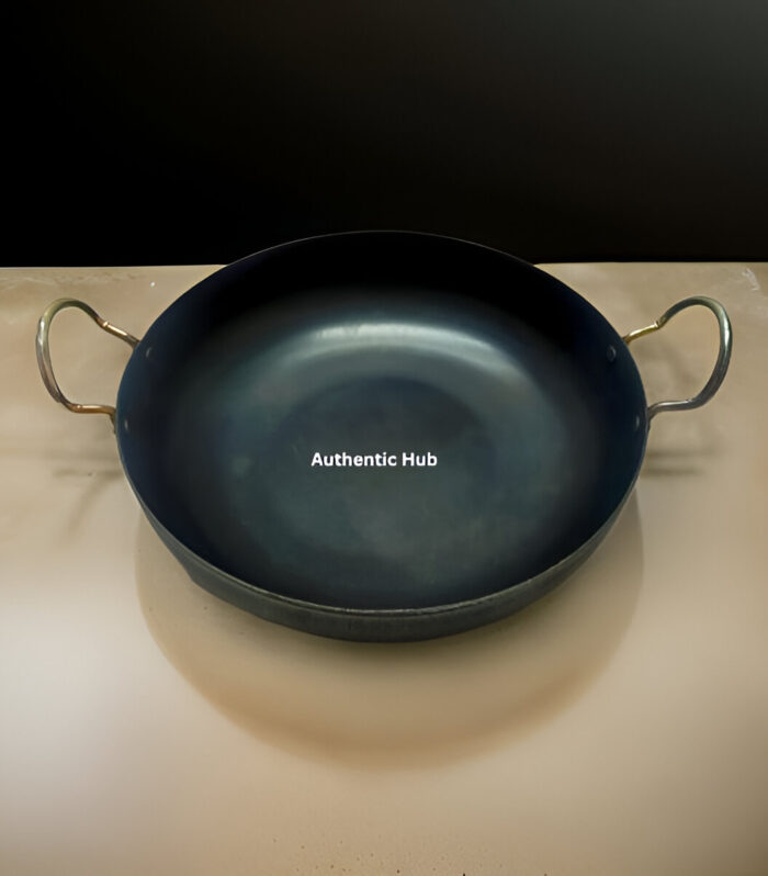 9 inch iron kadai with steel handle