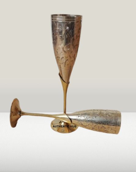 Brass wine glass set of 7