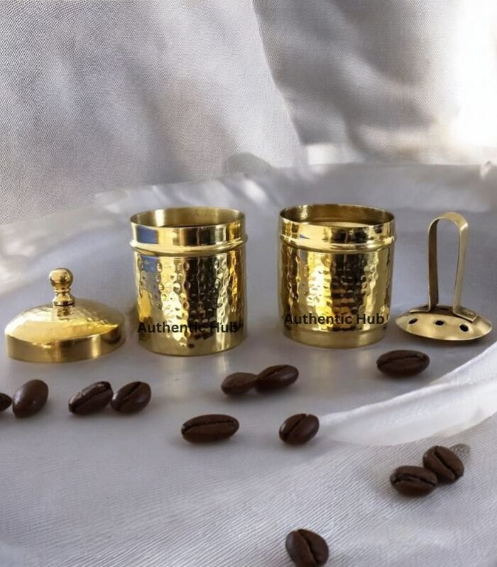 Hammered brass 6 cup filter