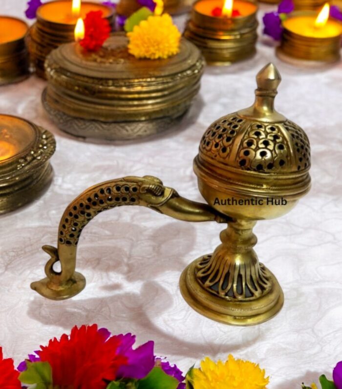 Brass Dhoop Burner & Agarbatti Holder